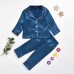 【12M-7Y】Kids Pure Cotton Satin Pajamas Set - 3481