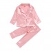 【12M-7Y】Kids Pure Cotton Satin Pajamas Set - 3481