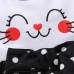 【0M-18M】Cute Cartoon And Polka Dot Print Round Neck Short Sleeve Dress