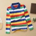 【18M-12Y】Boys Casual Striped Cotton Fabric Long Sleeve Polo Shirt