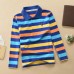 【18M-12Y】Boys Casual Striped Cotton Fabric Long Sleeve Polo Shirt