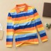 【18M-12Y】Boys Casual Striped Cotton Fabric Long Sleeve Polo Shirt