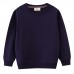 【18M-7Y】Kids Simple Solid Color Cotton Round Neck Long Sleeve Sweatshirt