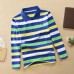 【18M-12Y】Boys Casual Striped Cotton Fabric Long Sleeve Polo Shirt