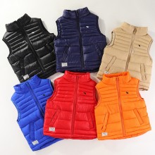 【3Y-10Y】Unisex Solid Color Quilted Cotton Keep Warm High Neck Vest Coat