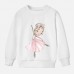 【12M-9Y】Girl Cotton Stain Resistant Ballerina Girl Print Long Sleeve Sweatshirt - 7206