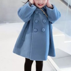 【18M-9Y】Girls Fashion Lapel Breasted Coat - 3171