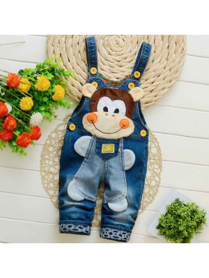 【9M-3Y】Unisex Kid Cartoon Denim Overalls