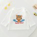 【9M-4Y】3-piece Boys Bear Print Long-sleeved T-shirt And Plaid Shirt And Jeans Set