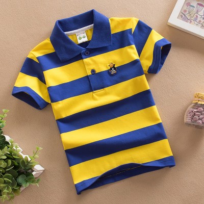 【18M-11Y】Boys Multicolor Cotton Striped Short-sleeved Polo Shirt