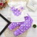 【9M-7Y】2-piece Girls Polka Dot Print Long-sleeved T-shirt And Pants Set - 34276