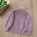 【18M-6Y】Girls Bear Embroidered Round Neck Long Sleeve Sweater - 31120