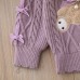 【18M-6Y】Girls Bear Embroidered Round Neck Long Sleeve Sweater - 31120