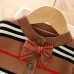 【18M-7Y】Girls Striped Sweater Cardigan And Pleated Skirt Set - 34271