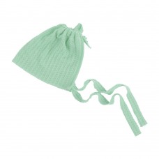 Elastic Fabric Newborn Baby Cute Cap with Strap  Light Green