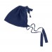 Elastic Fabric Newborn Baby Cute Cap with Strap  Dark Blue