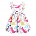 Summer Clothing Cartoon Dinosaur Printed Cotton Sleeveless Girls Dress