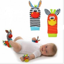 Baby Cute Lovely Infant Kids Foot Socks Rattles Gloves Plush Toys